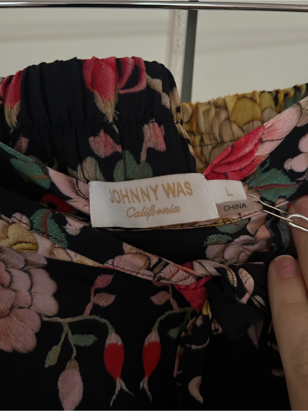 Johnny Was Mono Floral Split Leg Coverup Pants size L NWT - Picture 7 of 11
